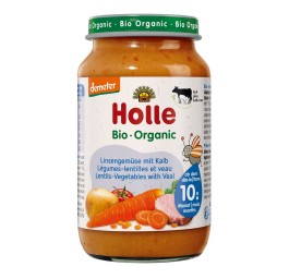 HOLLE légumes aux lentilles et veau verre 220 g