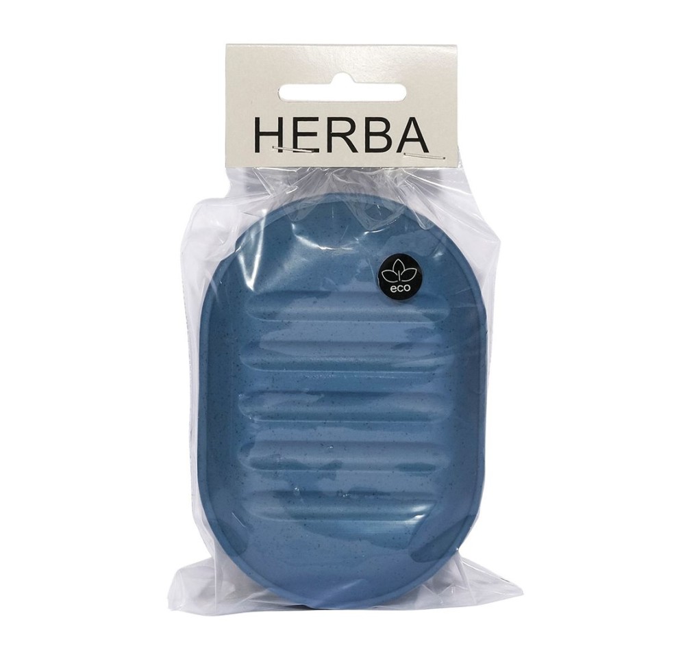HERBA boîte à savon paille de blé bleu