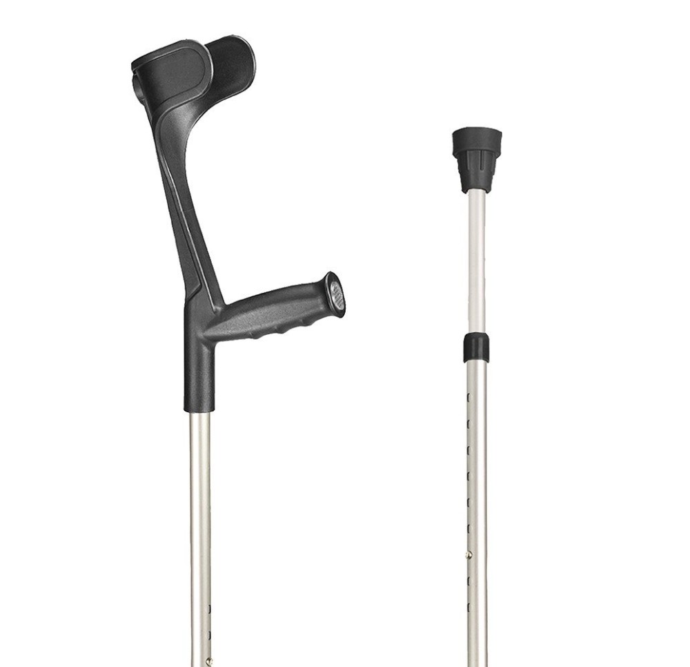 SAHAG béquille ergo soft 76-96cm alu noir 1 paire