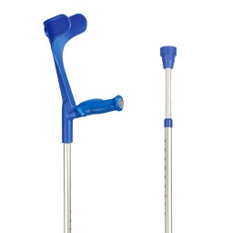 SAHAG béquille anato soft 76-96cm alu bleu 1 paire
