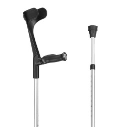 SAHAG béquille anato soft 76-96cm alu noir 1 paire
