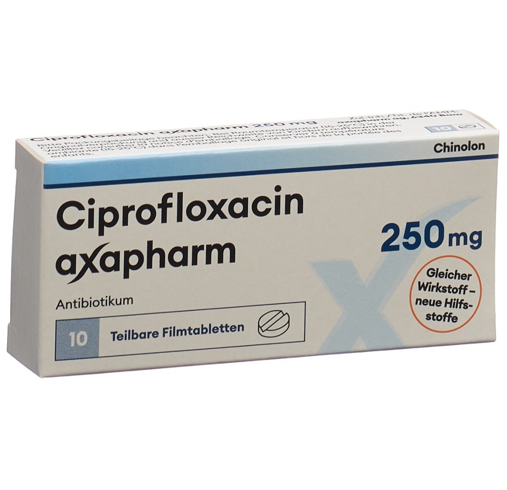 CIPROFLOXACINE axapharm cpr pell 250 mg 10 pce CIPROFLOXACINE axapharm cpr pell 250 mg 10 pce