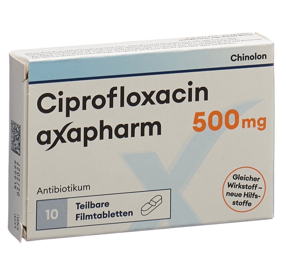 CIPROFLOXACINE axapharm cpr pell 500 mg 10 pce