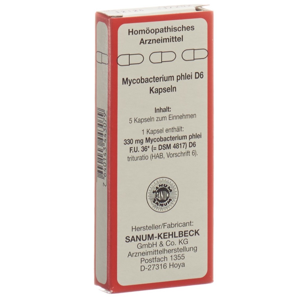 SANUM mycobacterium phlei caps 6 D 5 pce SANUM mycobacterium phlei caps 6 D 5 pce