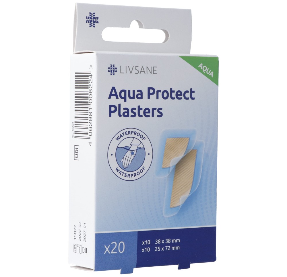LIVSANE Aqua Protect pansements 20 pce LIVSANE Aqua Protect pansements 20 pce