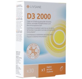LIVSANE Vitamine D3 2000 softgelcaps 30 pce