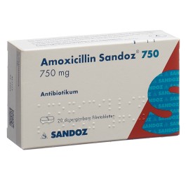 AMOXICILLINE Sandoz cpr disp 750 mg 20 pce