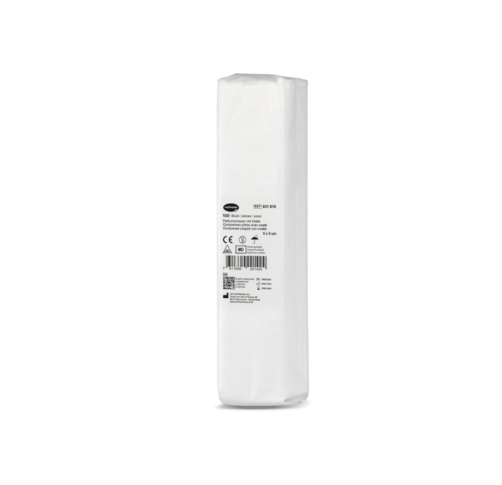 IVF compr pliée av ouate T17 5x5cm 8c 100 pce