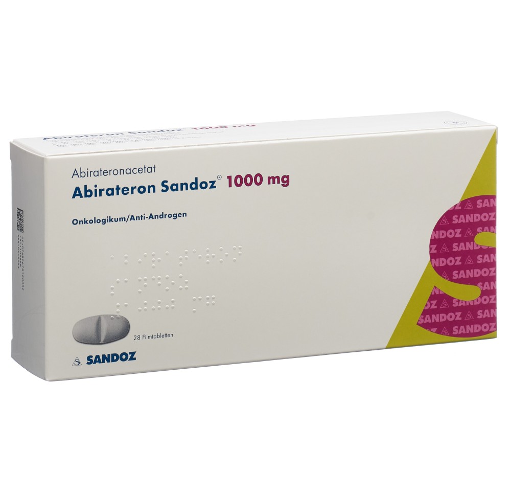 ABIRATERONE Sandoz cpr pell 1000 mg 28 pce ABIRATERONE Sandoz cpr pell 1000 mg 28 pce