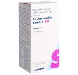 CO-AMOXICILLINE Sandoz 457 mg p susp 140 ml