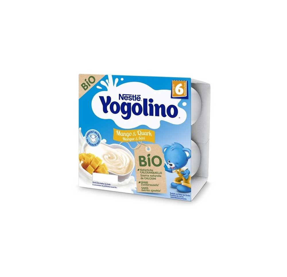 NESTLE Yogolino bio mangue séré 6m 4 x 90 g