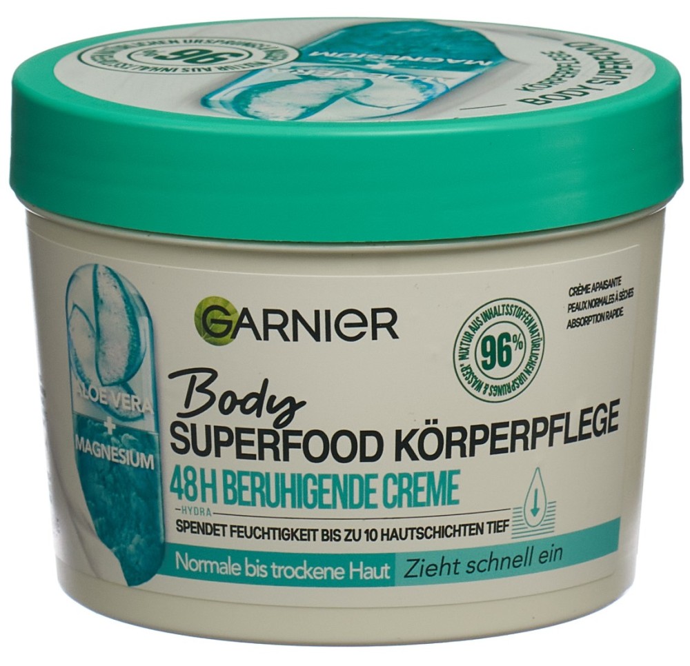 GARNIER Body Superf 48H crème apaisante 380 ml