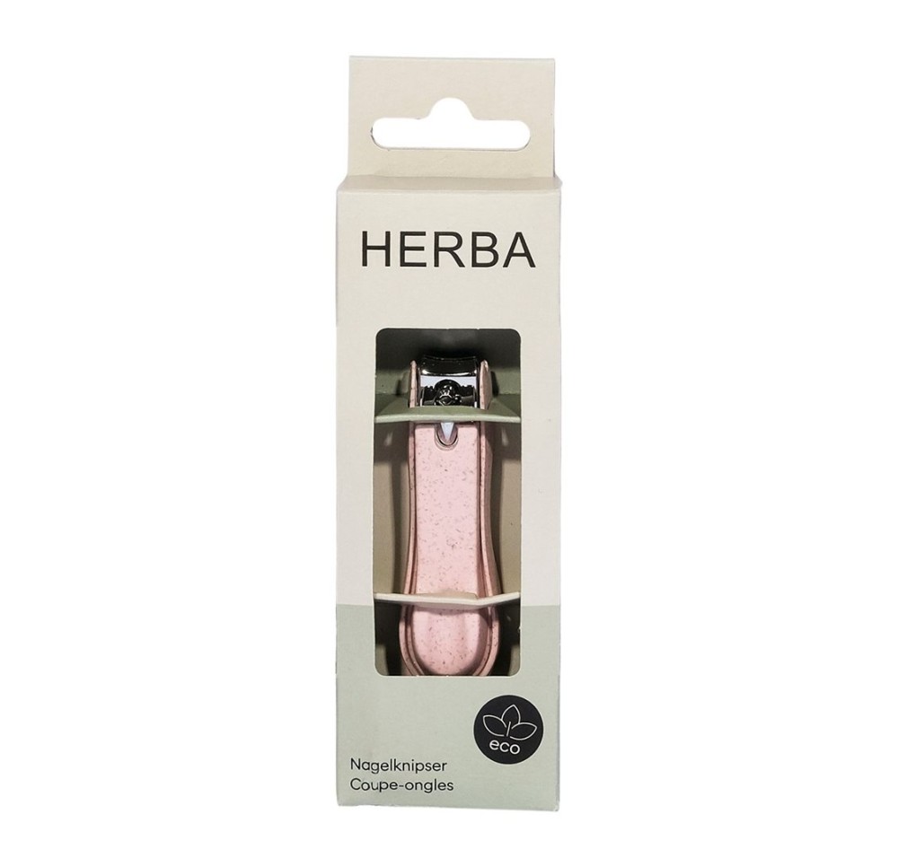 HERBA coupe-ongles avec récipient PP rose