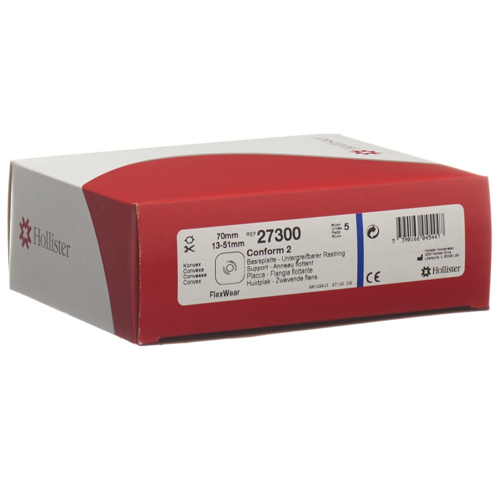 HOLLISTER CONF 2 plaque base 13-51mm 5 pce 27300