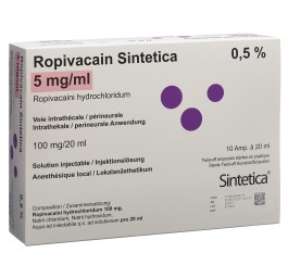 ROPIVACAIN Sintetica 5 mg/ml 20ml amp 10 pce