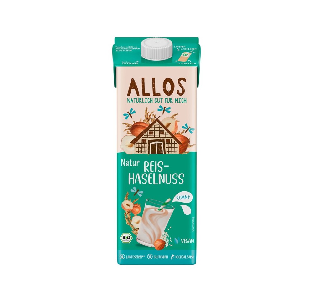 ALLOS drink au riz-noisette tétra 1 lt ALLOS drink au riz-noisette tétra 1 lt