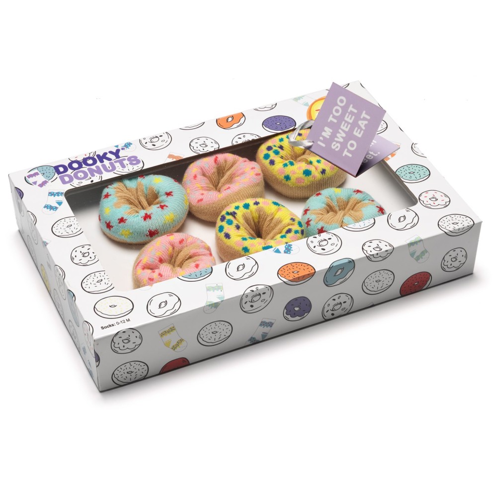 DOOKY Donuts chaussettes 0-12M Tutty Frut 3 paire