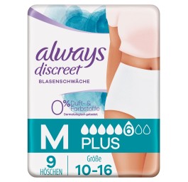 ALWAYS Discreet incontinence Pants M Plus 0% 9 pce