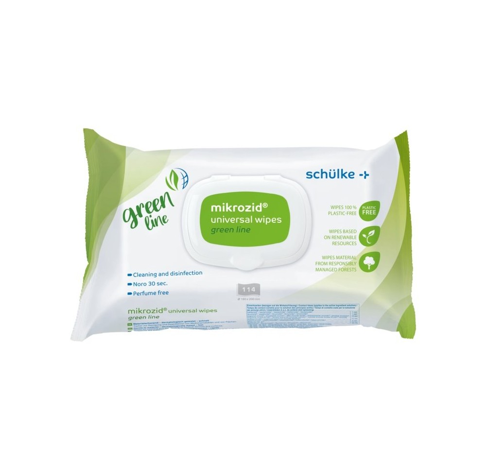 MIKROZID universal wipes greenline SP sach 114 pce