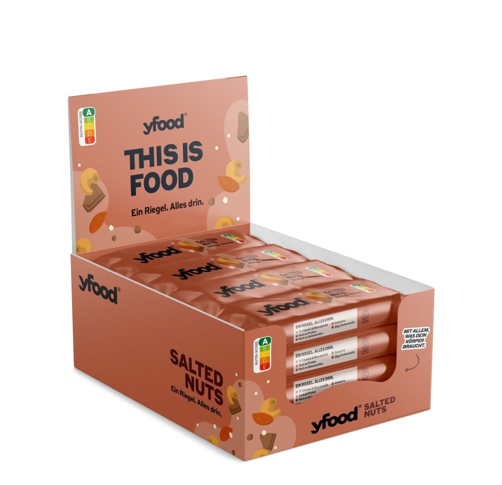 YFOOD hautes proté barre salé noix 12 x 60 g YFOOD hautes proté barre salé noix 12 x 60 g