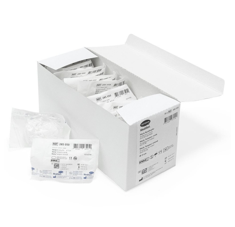 MEDISET tampons ronds 3cm stérile 40 sach 2 pce