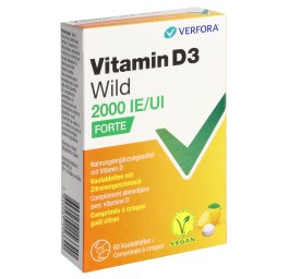 VITAMIN D3 WILD cpr croquer 2000 UI vegan 60 pce
