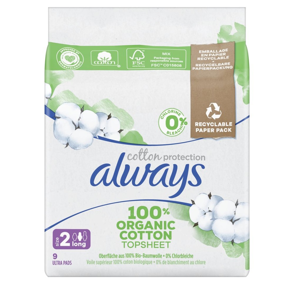 ALWAYS Ult serv hygiè cot prot long ailettes 9 pce ALWAYS Ult serv hygiè cot prot long ailettes 9 pce