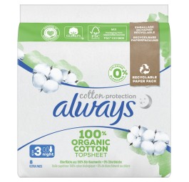 ALWAYS Ult serv hygiè cot prot night ailet 8 pce