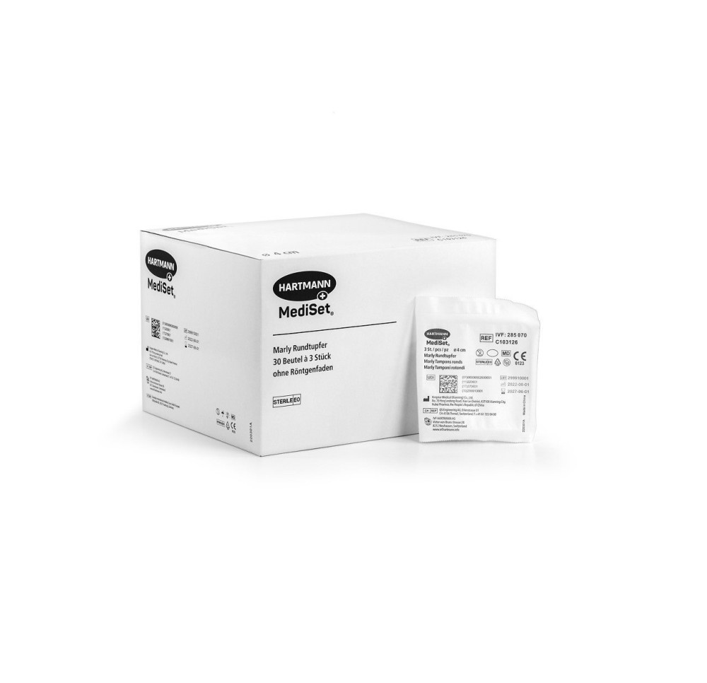 MEDISET tampons ronds 4cm stérile 30 sach 3 pce