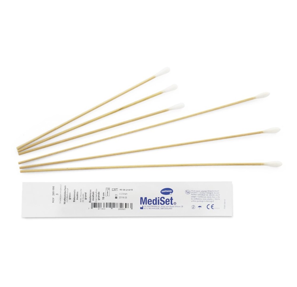 MEDISET bâtonnets d'ouate 15cm st pet 150 x 2 pce