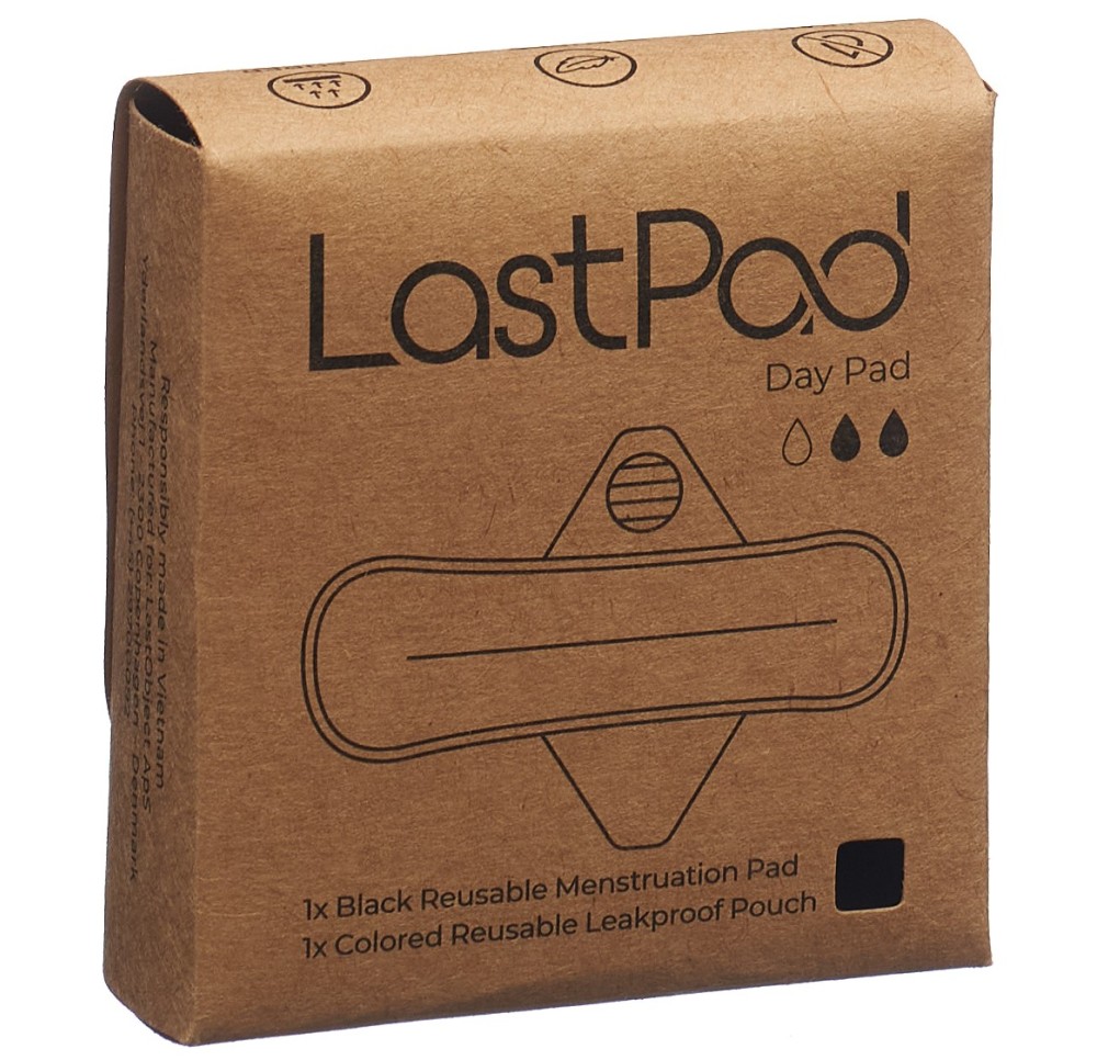LASTPAD serviette hygiéniq réutilisable M noir LASTPAD serviette hygiéniq réutilisable M noir