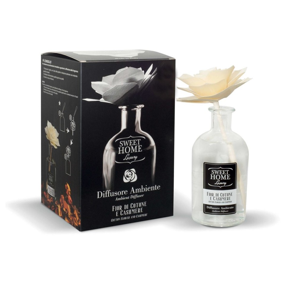 SWEET HOME Diffuseur avec fleur cot cachem 250 ml