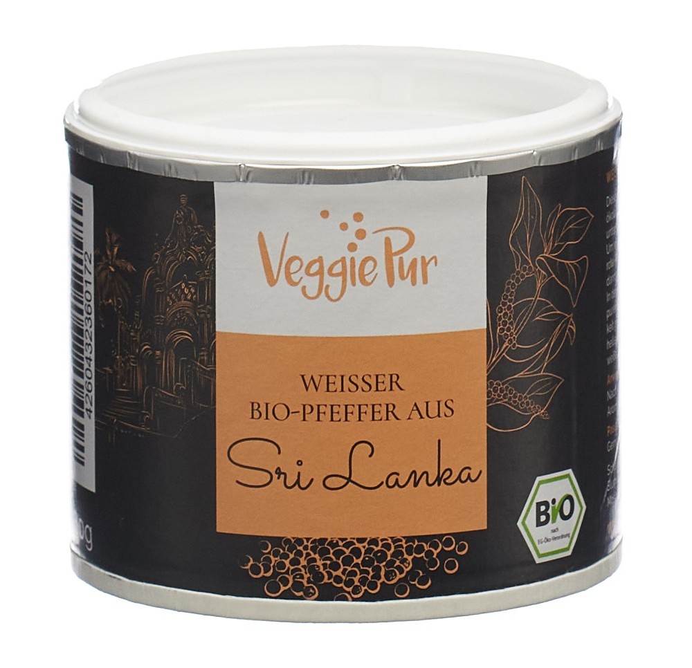 VEGGIEPUR Poivre blanc bio du Sri Lanka 80 g VEGGIEPUR Poivre blanc bio du Sri Lanka 80 g