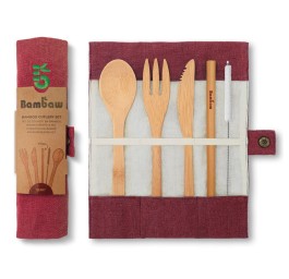 BAMBAW set de couverts en bambou berry