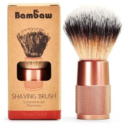 BAMBAW blaireau de rasage métal or rose