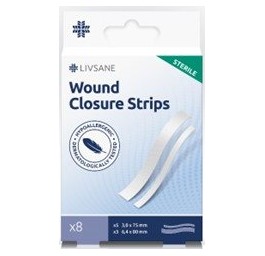 LIVSANE Bandelettes de fermeture plaie stér 8 pce
