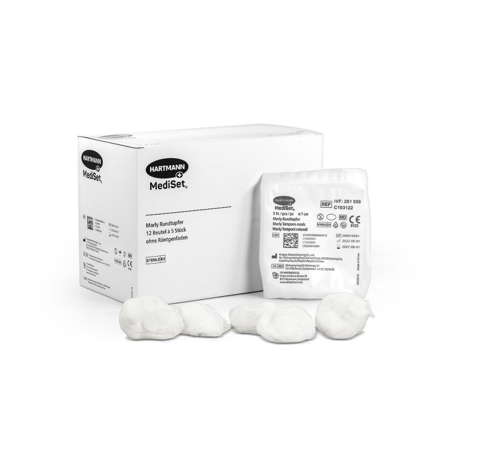 MARLY tampons ronds Gr7 stérile 12 sach 5 pce