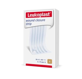 LEUKOPLAST wound clos strip 3x75mm bl 10 x 5 pce