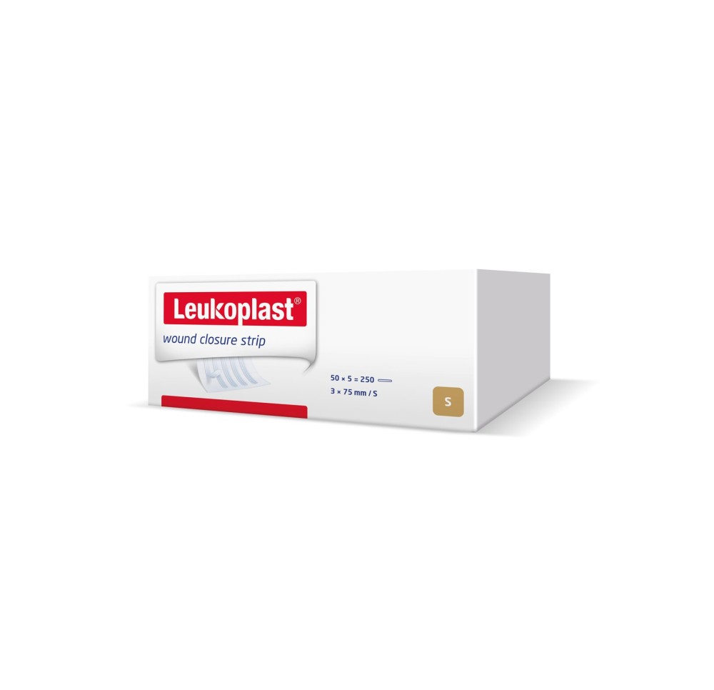 LEUKOPLAST wound clos strip 3x75mm bl 50 x 5 pce LEUKOPLAST wound clos strip 3x75mm bl 50 x 5 pce