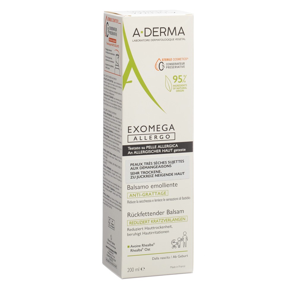 A-DERMA EXOMEGA ALLERGO Baume tb 200 ml A-DERMA EXOMEGA ALLERGO Baume tb 200 ml