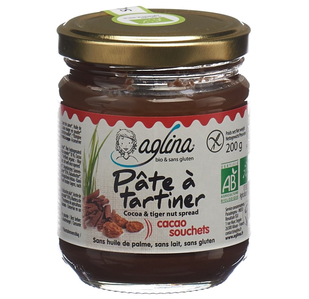 AGLINA pâte à tartiner cacao & souchets bio 200 g AGLINA pâte à tartiner cacao & souchets bio 200 g
