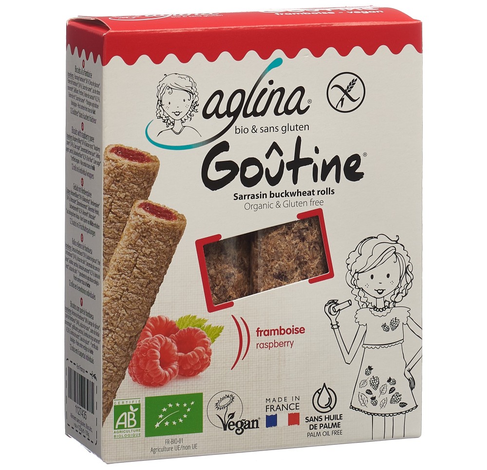 AGLINA goûtine framboise bio 125 g AGLINA goûtine framboise bio 125 g