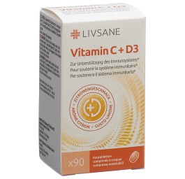 LIVSANE vitamine C+D3 comprimés croquer bte 90 pce