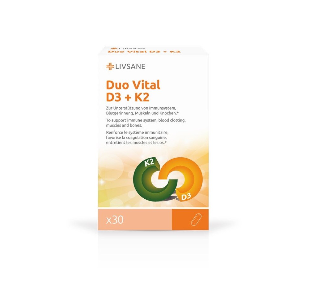 LIVSANE duo vital D3 + K2 caps 30 pce LIVSANE duo vital D3 + K2 caps 30 pce