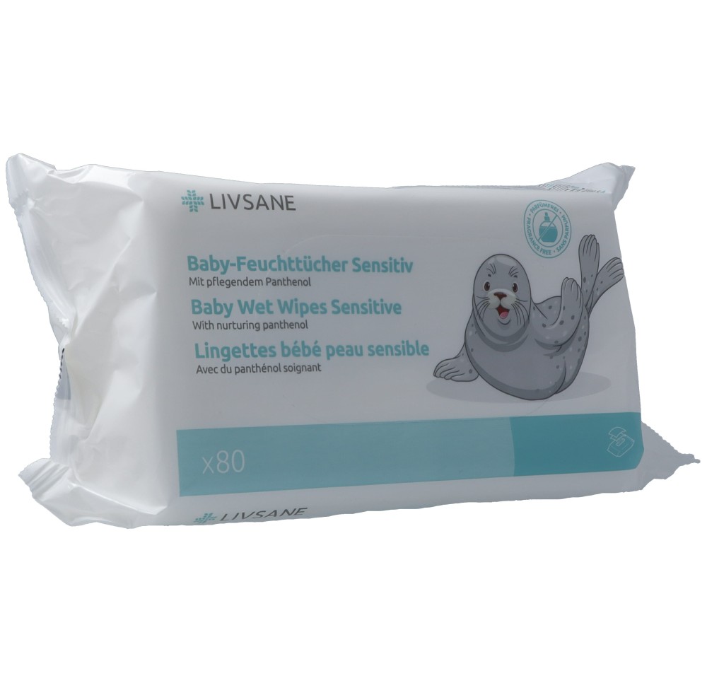 LIVSANE Lingettes bébé peau sensible 80 pce