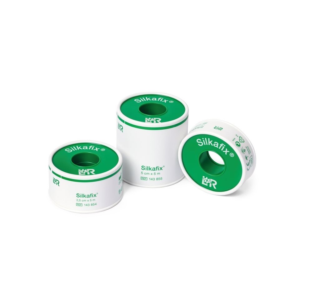 SILKAFIX sparadrap 2.5cmx5m bla rouleau n 12 pce SILKAFIX sparadrap 2.5cmx5m bla rouleau n 12 pce
