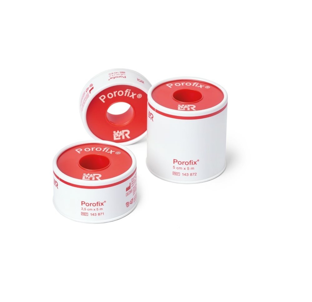 POROFIX sparadrap 1.25cmx5m chair n rouleau 18 pce POROFIX sparadrap 1.25cmx5m chair n rouleau 18 pce