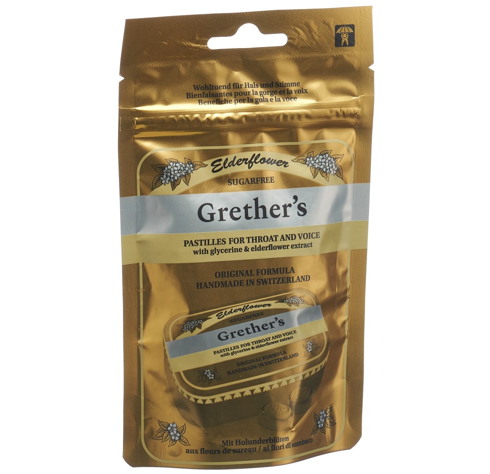 GRETHERS Elderflower past s suc sach 110 g