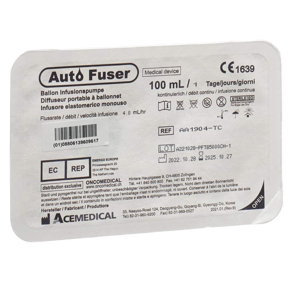 AUTOFUSER TC pompe us uni 100ml 1 j 4.0ml/h 10 pce