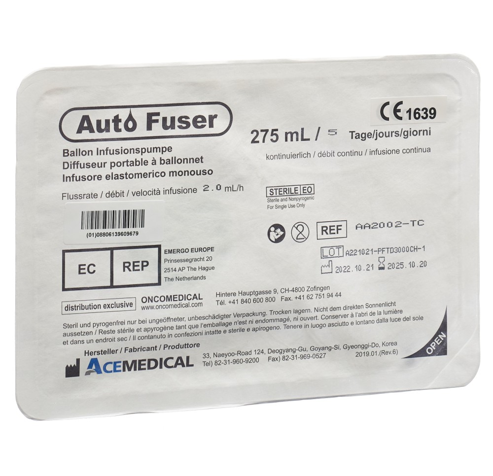 AUTOFUSER TC pompe us uni 275ml 5 j 2.0ml/h 10 pce